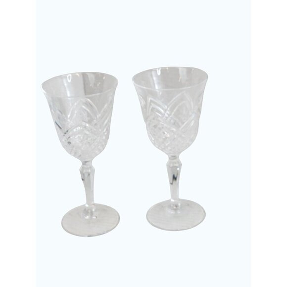 CRISTAL D'ARQUES-DURAND MASQUERADE Water Goblet glasses France 7.5” Set Of 2 - Picture 5 of 6